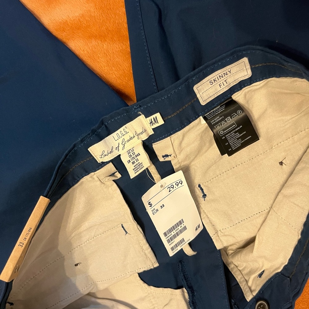 Mens blue chino pants